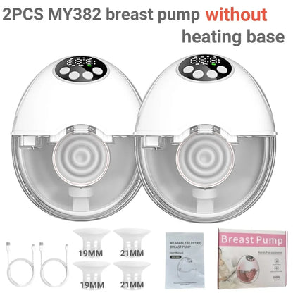 Upgrade Breast Pump Electric Handsfree BPA Free With Heating &UV Sterilize Lid Optional Silent Wireless Wearable Breastmilk Pump