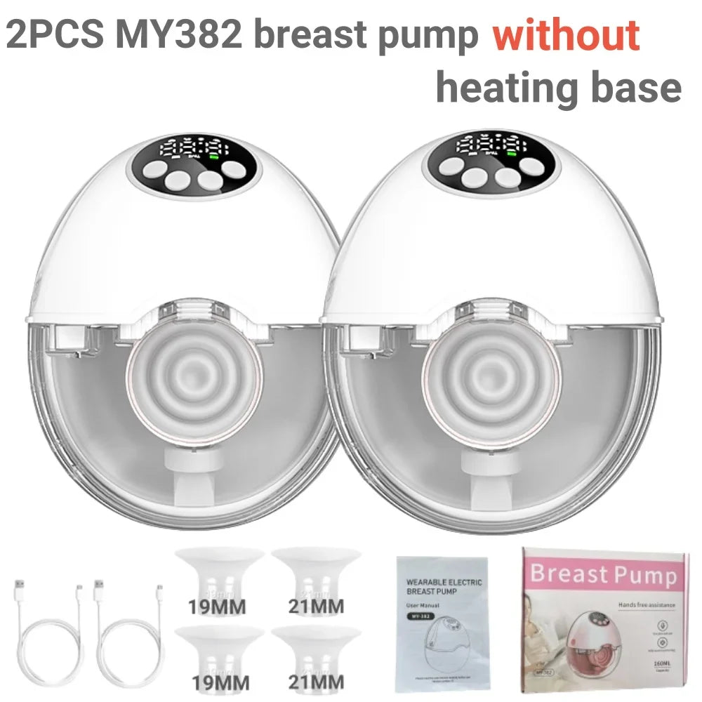 Wearable Breast Pump Electric Handsfree BPA Free With Heating &UV Sterilize Lid Optional Silent Wireless Upgrade Breastmilk Pump