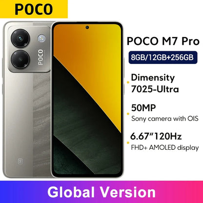 Newest POCO M7 Pro 5G Global Version Dimensity 7025-Ultra 120Hz FHD+ Eye-care AMOLED Display 5110mAh Battery NFC