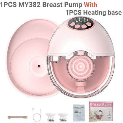 Wearable Breast Pump Electric Handsfree BPA Free With Heating &UV Sterilize Lid Optional Silent Wireless Upgrade Breastmilk Pump