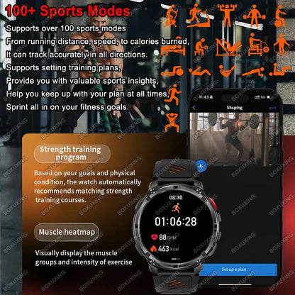 2026 New T-Rex3 Ultra Military Smart Watch 1100mAh Battery GPS Path IP68 Waterproof Sports Tracker Outdoors Compass Smartwatch