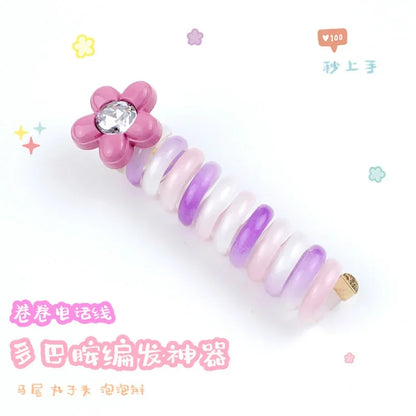 rope adult telephone cable ring Rabbit Cute Hair Ring Large Frosted Adult Hair Tie  head ring Children's telephone hephone Cable