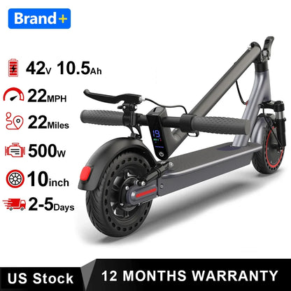 2026 NEW 10‘’ Electric Scooter for Adults,500W Powerful Motor,22 Miles Long Range,Dual Braking System,22Mph Max Speed,Foldable E Scooter with Solid Tires,APP Control