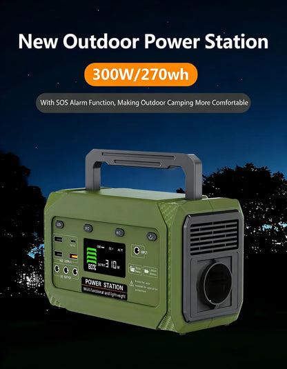 300W Portable Power Station with High Quality Lithium Ion Battery, 270Wh Solar Generator for Home & Outdoor Emergencies