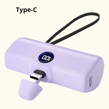 Fast Charging Power Bank Portable Charger External Battery Pack for iPhone Android LED Digital Display 5000mAh Mini Powerbank