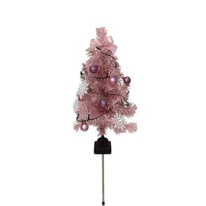 Solar Christmas Tree Outdoor Christmas Decorations Waterproof Solar Christmas Lights for Yard Front Porch Pathway Grave Decor