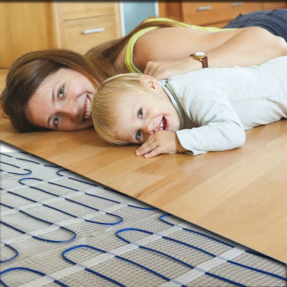 Radiant Electric Floor Quickly Heating System With Required Wifi Programmable Thermostat Includes Sensor Red Or White  Warm Mat