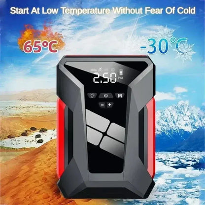 28000mAh Car Jump Starter Air Pump Multi-Function4In1 Air Compressor Power Bank Car Battery Starter Starting Auto Tyre Inflator