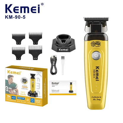 Kemei 90-5 Electric Hair Beard Trimmer 7500 RPM Zero Gap Clipper for Men DLC Blade Cordless Barber Finish Hair Cutting Machine