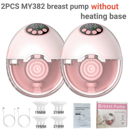 Wearable Breast Pump Electric Handsfree BPA Free With Heating &UV Sterilize Lid Optional Silent Wireless Upgrade Breastmilk Pump