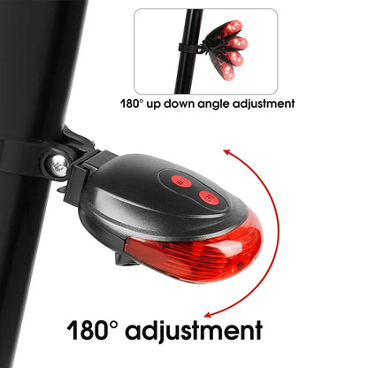 Bicycle Bike LED Lights  2 Lasers 5 LED Waterproof Cycling Taillight Safety Warning Taillight MTB Bike Rear Tail Lights