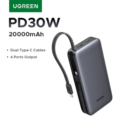 UGREEN PD 30W Power Bank Fast Charge 20000mAh Portable PowerBank for iPhone 17 16 Pro Max Xiaomi External Battery