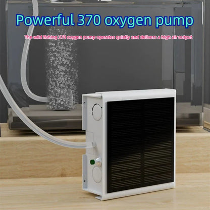 370 Solar Air Pump Portable Outdoor Fishing, Lithium Battery Powered High Power Oxygen Pump