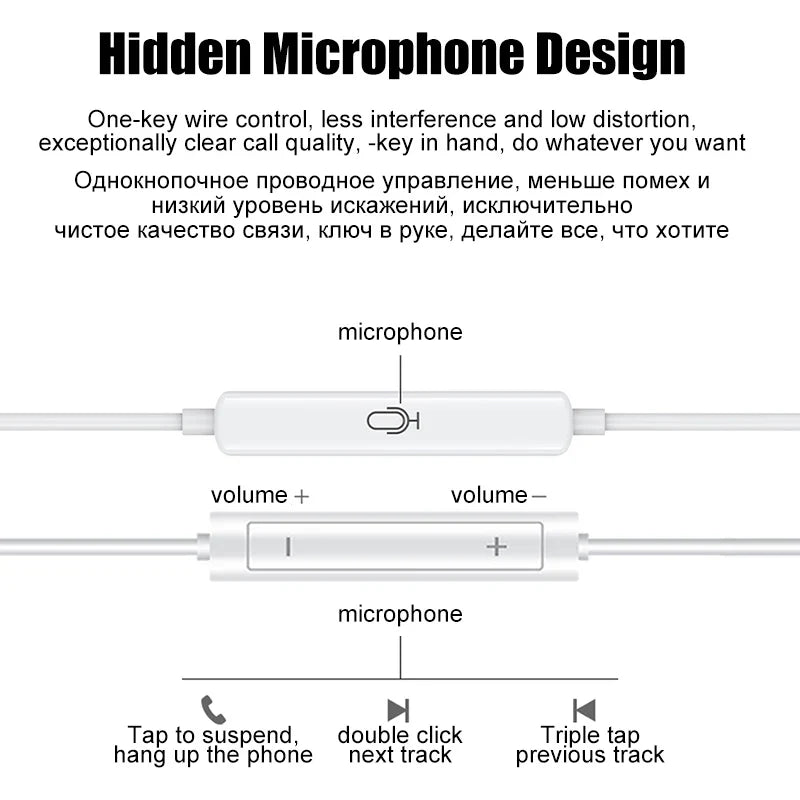 Original In-Ear Wired Earphones For Apple iPad iPhone 17 11 12 13 14 15 16 Pro Max TypeC Headphones Laptops Tablet 3.5mm Earbuds