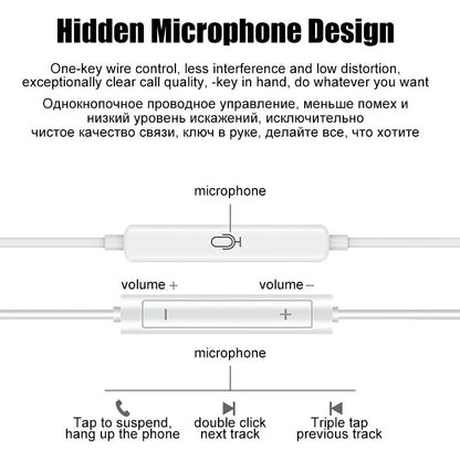 Original In-Ear Wired Earphones For Apple iPad iPhone 17 11 12 13 14 15 16 Pro Max TypeC Headphones Laptops Tablet 3.5mm Earbuds