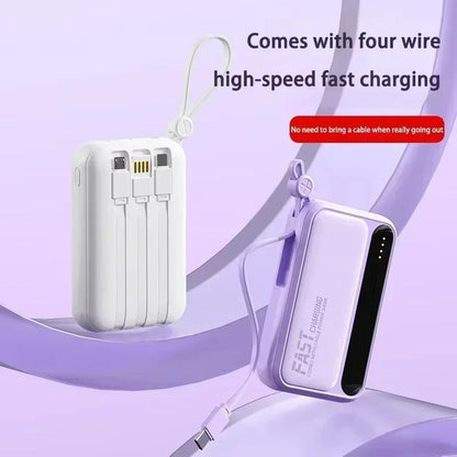 VIVO 500000mAh Power Bank Built in 4 Lines Large Capacity Super Fast Charging Portable External Battery for All Phones 2026 NEW