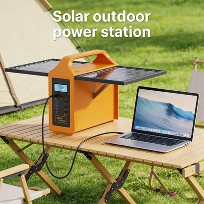 100W Portable Solar Power Station with LED Light & Solar Panel 220V 110V Power Supply Solar Generator Outdoor Backup Power