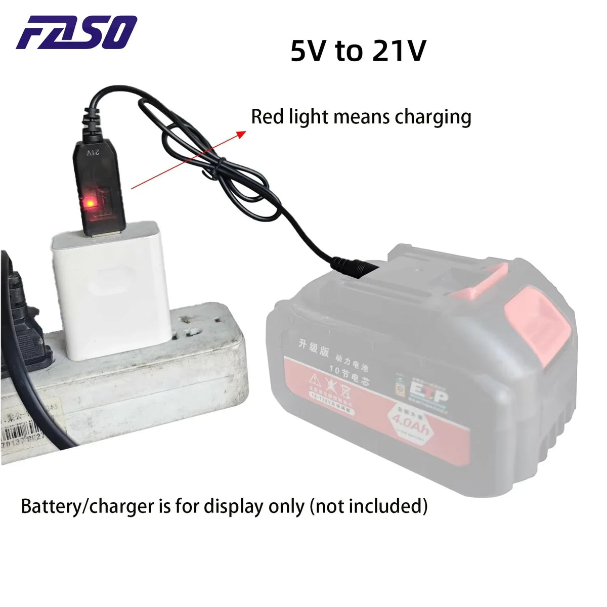 1pc 5V to 21V boost cable 21V battery dedicated charging cable DC interface USB adapter cable charger