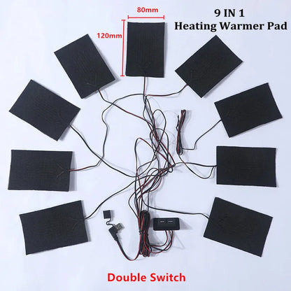 USB Clothes Heater Pad With 3 Gear Adjustable Temperature Electric Heating Sheet Heating Warmer Pad For Vest Jacket