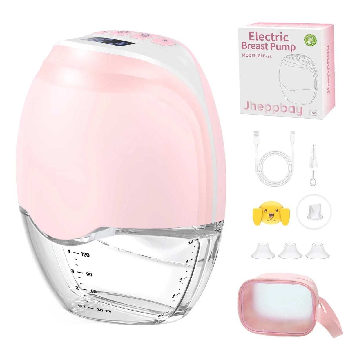 2pcs Electric Breast Pump, 3 Modes & 12 Levels Quiet Rechargeable, Portable, Automatic Milk Extractor for Breastfeeding