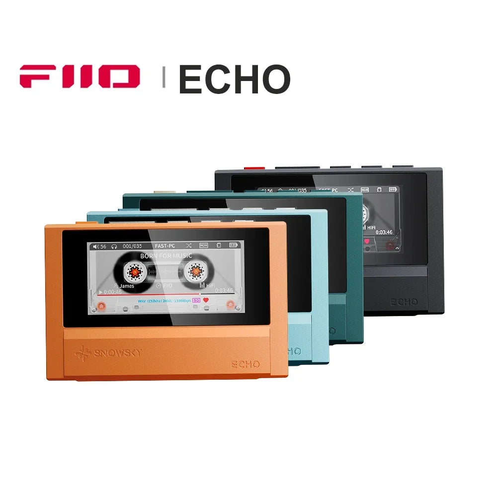 FiiO ECHO 4GB Portable Hi-Res Audio Music Player Dual DAC Bluetooth Music Player 3.5mm + 4.4mm Balanced Output Color Screen