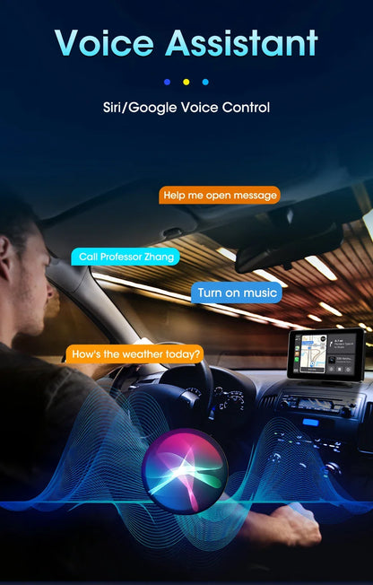 Portable Wireless CarPlay & Android Auto Screen – Size & DVR Options