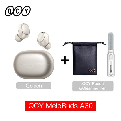 QCY MeloBuds A30 Wireless Earbuds Bluetooth 6.0 LDAC Hi-Res Audio -60dB Hybrid ANC Earphones AI Scene 8 Mics HD Call Headphones