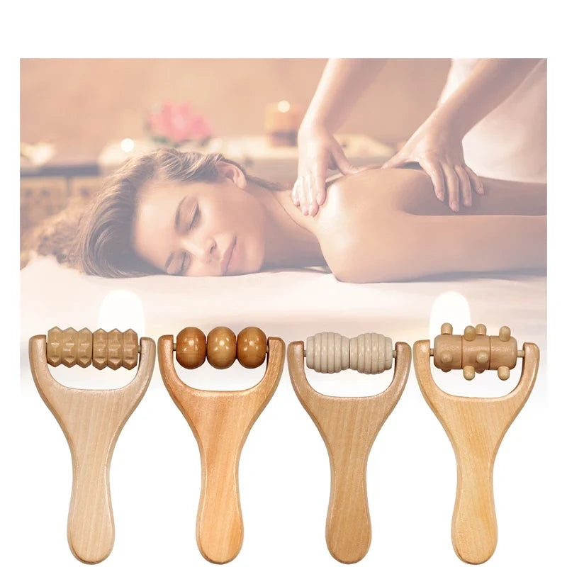 1Pcs  Wooden Massage Roller, Multi-Functional Body Roller for Cellulite Reduction, Eases Muscle Tension ,Natural Muscle Roller