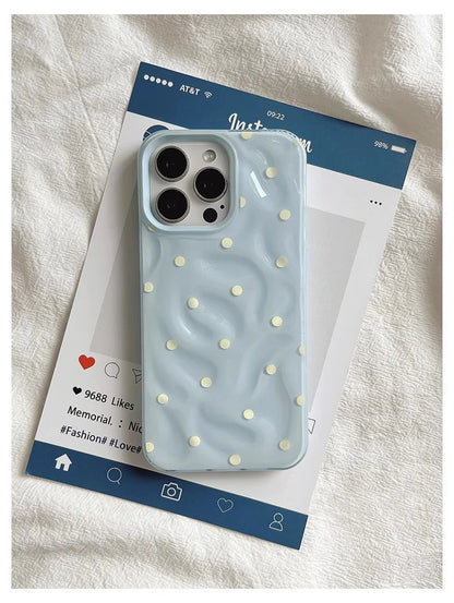 Polka Dot Phone Case – Soft Silicone Shockproof for iPhone 13-16 Series