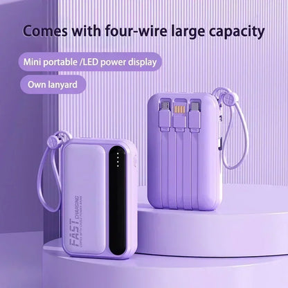 VIVO 500000mAh Power Bank Built in 4 Lines Large Capacity Super Fast Charging Portable External Battery for All Phones 2026 NEW