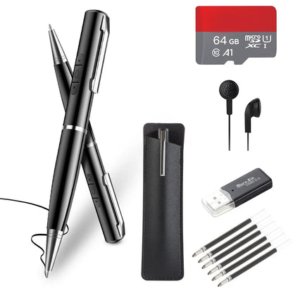 128GB AI Digital Voice Recorder Pen Intelligent Noise Reduction Audio Recorder with Playback Rechargeable Writing Pen Recorder