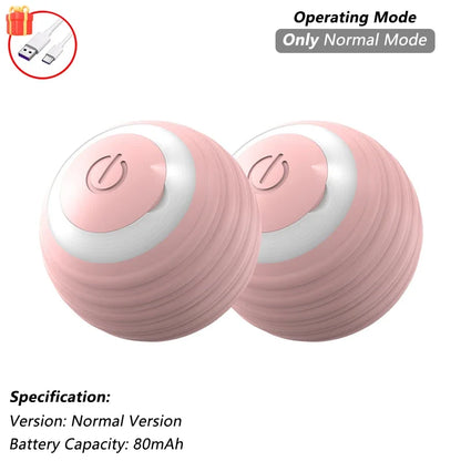 iLMH Cat Interactive Ball Toy Automatic Rolling Ball Faux Tail Rechargeable Smart Pet Electric Toy Pet Training Imitate Mouse