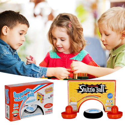 Hockey Hover Puck for Kids Mini Electric Sliding Hockey with 2 Red Hockey Pushers Hockey Board Game Toy for Game Room Home