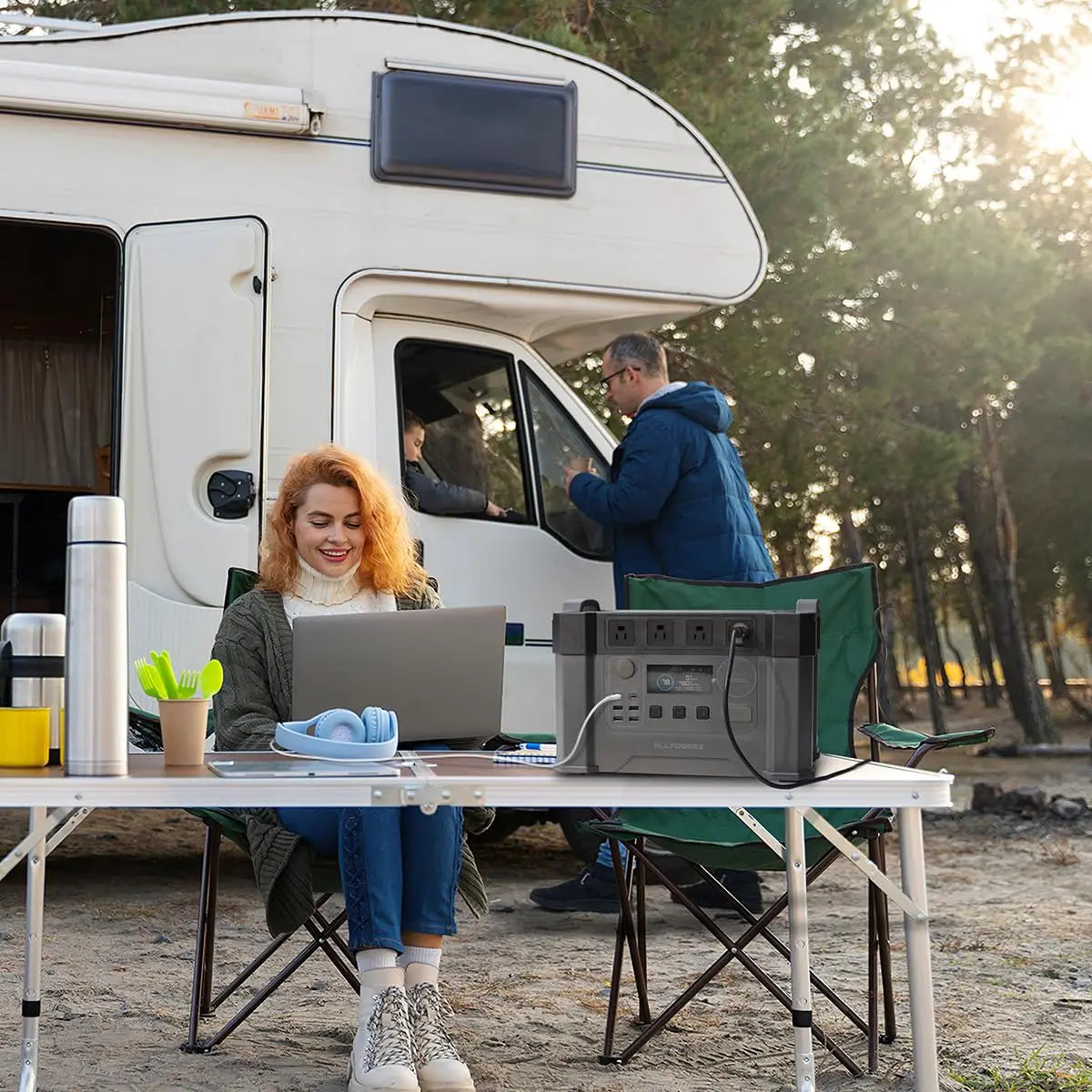ALLPOWERS S2000 PRO Portable Solar Generator 2400W Emergency Backup High Power Supply for Outdoor Camping Home Use Emergency RV