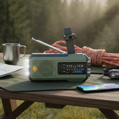STONEGO Emergency Radio Solar Power Hand Crank Radio Global Receiver High Quality LED Torch Reading Light SOS Alarm 2000mAh
