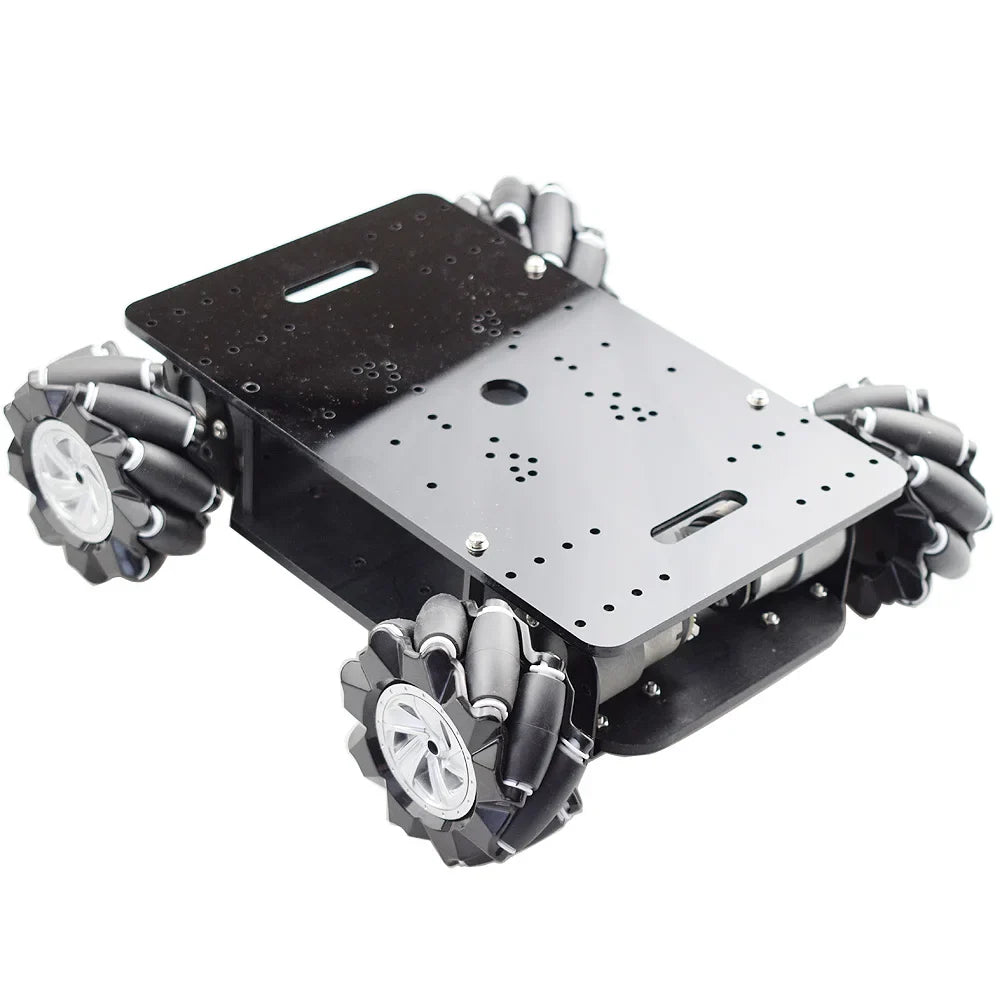 15KG Load 4WD 80mm Mecanum Wheel Robot Car Double Chassis Kit with DC 12V Encoder Motor for Arduino DIY Project STEM Toy