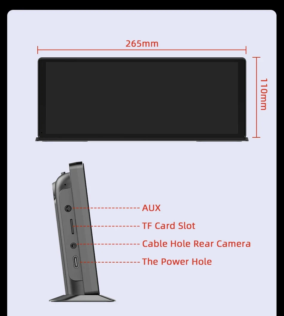 Portable Wireless CarPlay & Android Auto Screen – Size & DVR Options