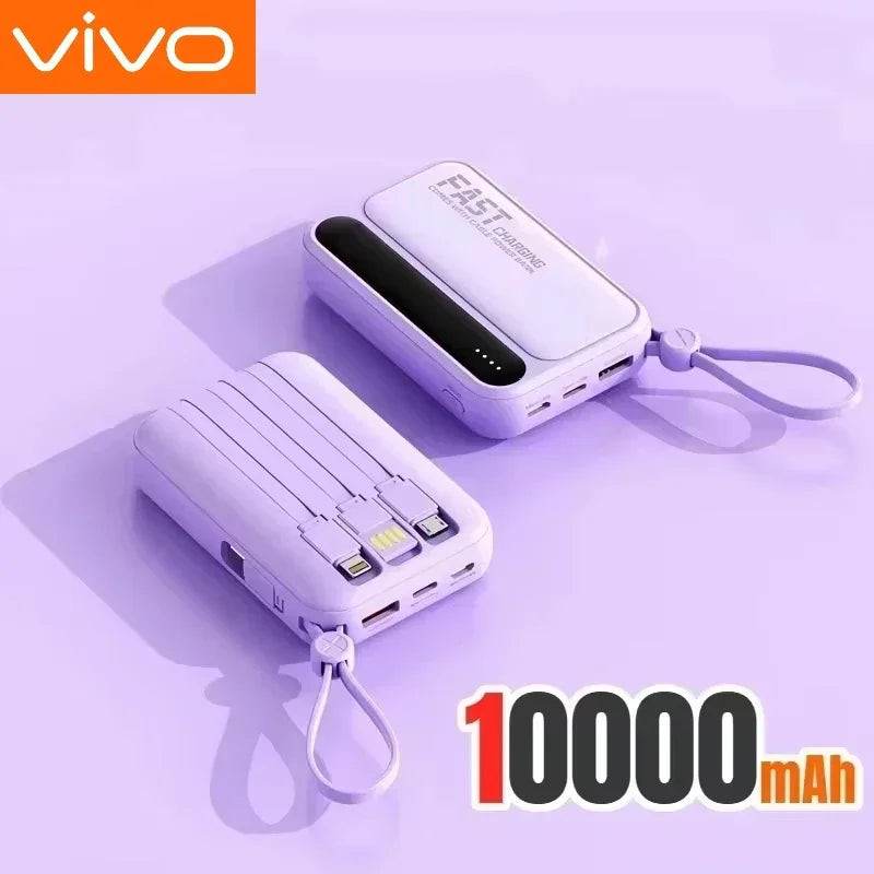 VIVO 500000mAh Power Bank Built in 4 Lines Large Capacity Super Fast Charging Portable External Battery for All Phones 2026 NEW