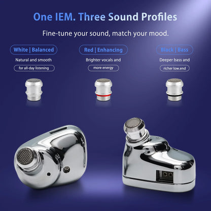 JUZEAR Nimbus HiFi IEM Dynamic In-ear Earphone 3 Tuning Nozzles 3.5+4.4mm/ 3.5mm+Type-C Mic Gaming Headphone Music Earbuds