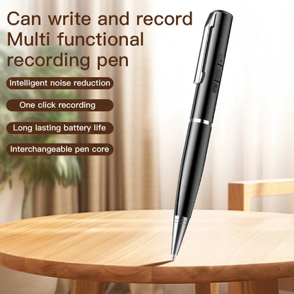 128GB AI Digital Voice Recorder Pen Intelligent Noise Reduction Audio Recorder with Playback Rechargeable Writing Pen Recorder