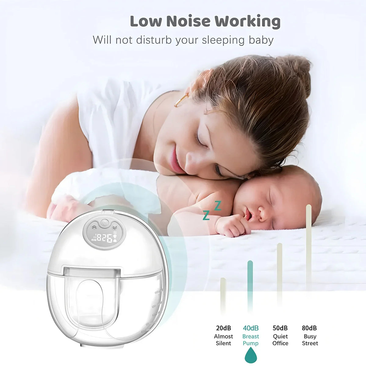 1PCS Wearable Electric Breast Pump Hands-Free Portable Smart 3 Modes 9 Levels Adjustable Breastfeeding Milk Collector for Mother