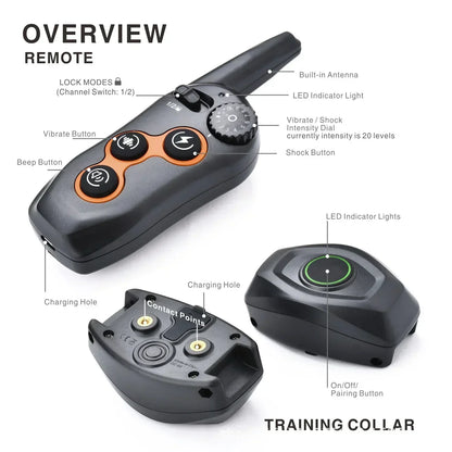 CC-PetPulse Electric Dog Training Device Remote Control Automatic Bark Stopper Collar Anti Bark Dog Collar Beep Alarm Waterproof