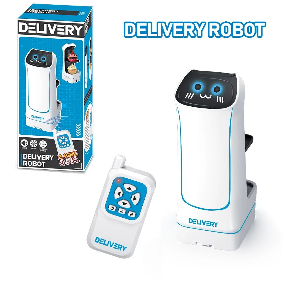 2.4GHz Remote Control Food Delivery Robot Toy, Remote Control Toy Robot With Light And Music, Children's Birthday Gift