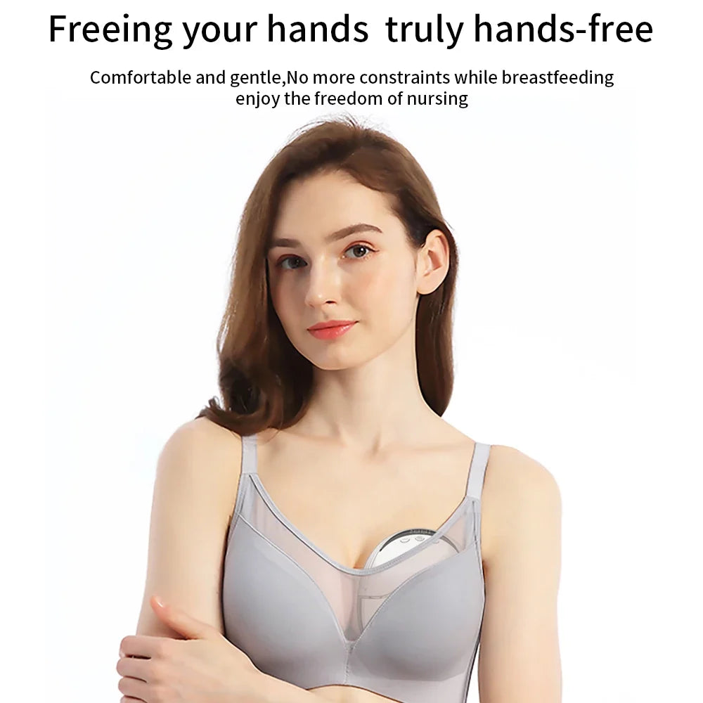 Wearable Breast Pump Silent Hands Free Electric Breast Pump with LED Display 4 Modes 12 Levels Comfort Milk Collector BPA-free