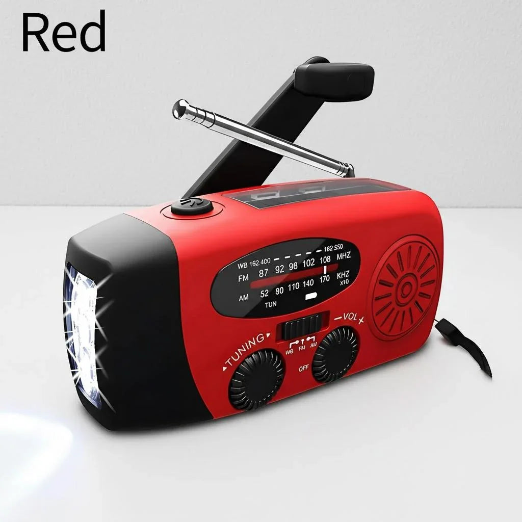 STONEGO Emergency Radio Solar Power Hand Crank Radio Global Receiver High Quality LED Torch Reading Light SOS Alarm 2000mAh