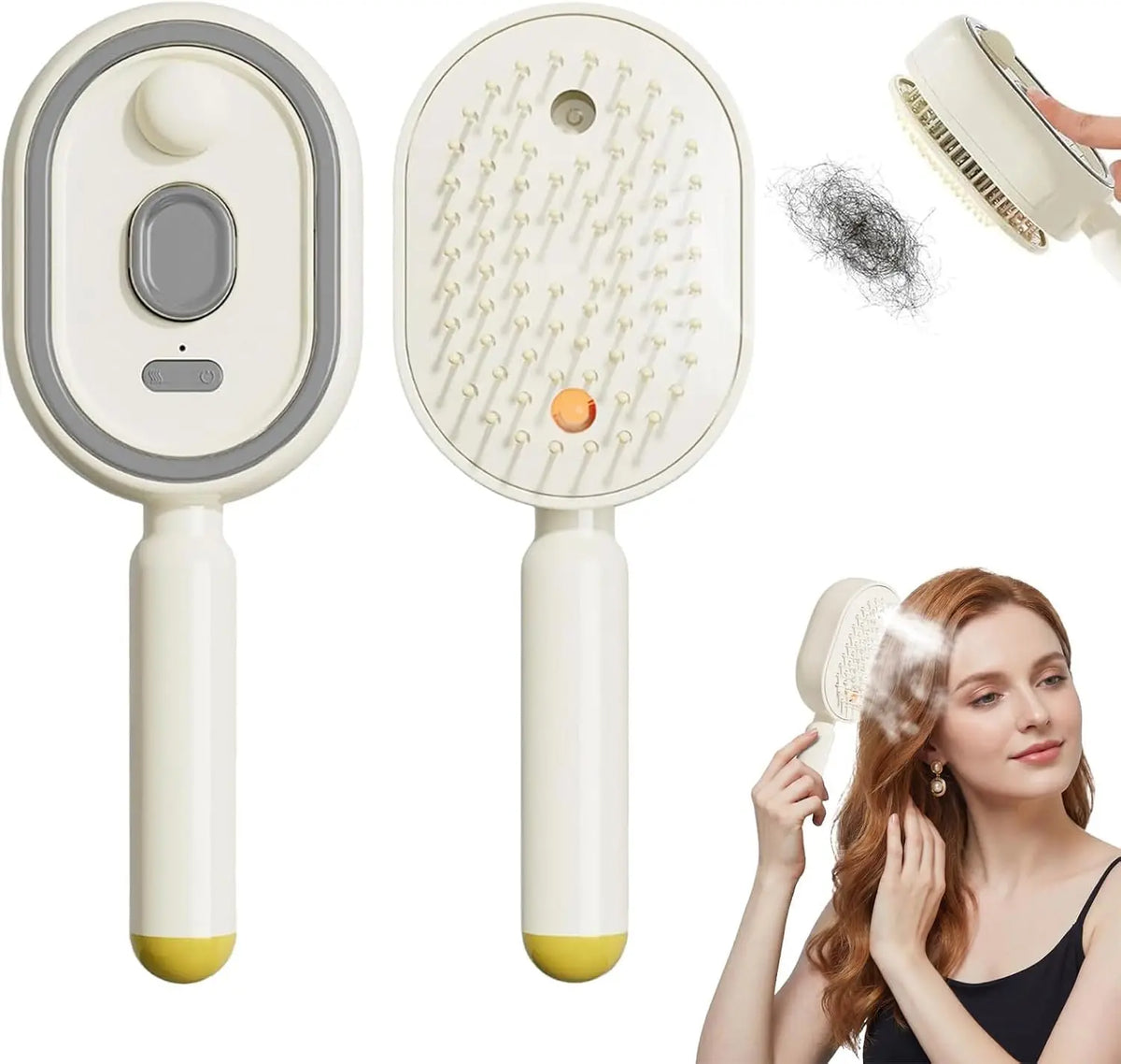Electric Spray Hair Straightener Comb Electric Steaming Air Cushion Massage Hair Brush Rechargeable Detangling Steam Brush