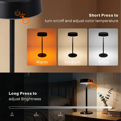 HPH Solar Table Lamp Rechargeable Waterproof Desk Lamp Bedside Lamp for Outdoor Camping Garden Terrace Portable Desk Lamps