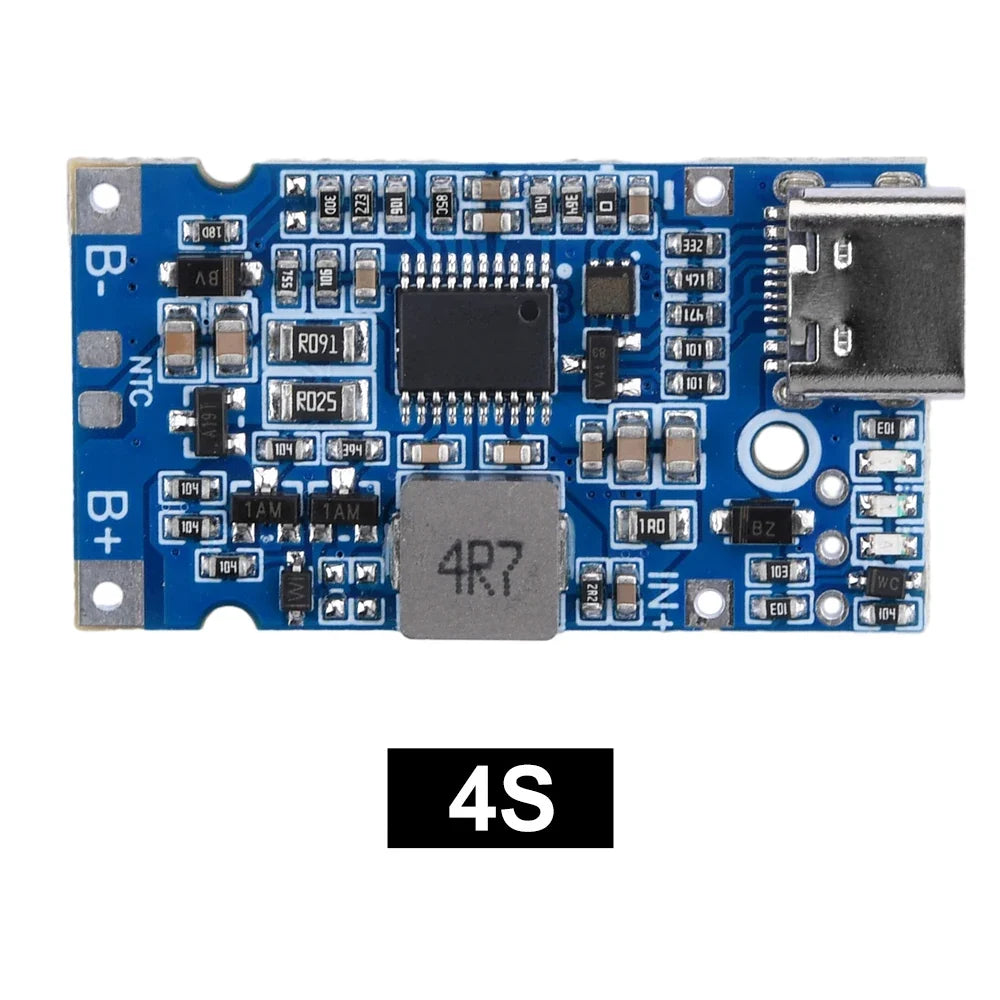 2S 3S 4S Type-C USB Charger Module 4.5V-15V 4.5-21V Step-Up Buck QC Fast Charging CC/CV for Power Bank Mod Solar Charger 18W 25W