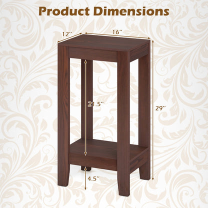 2-Tier End Tables with Storage Shelf, Set of 2