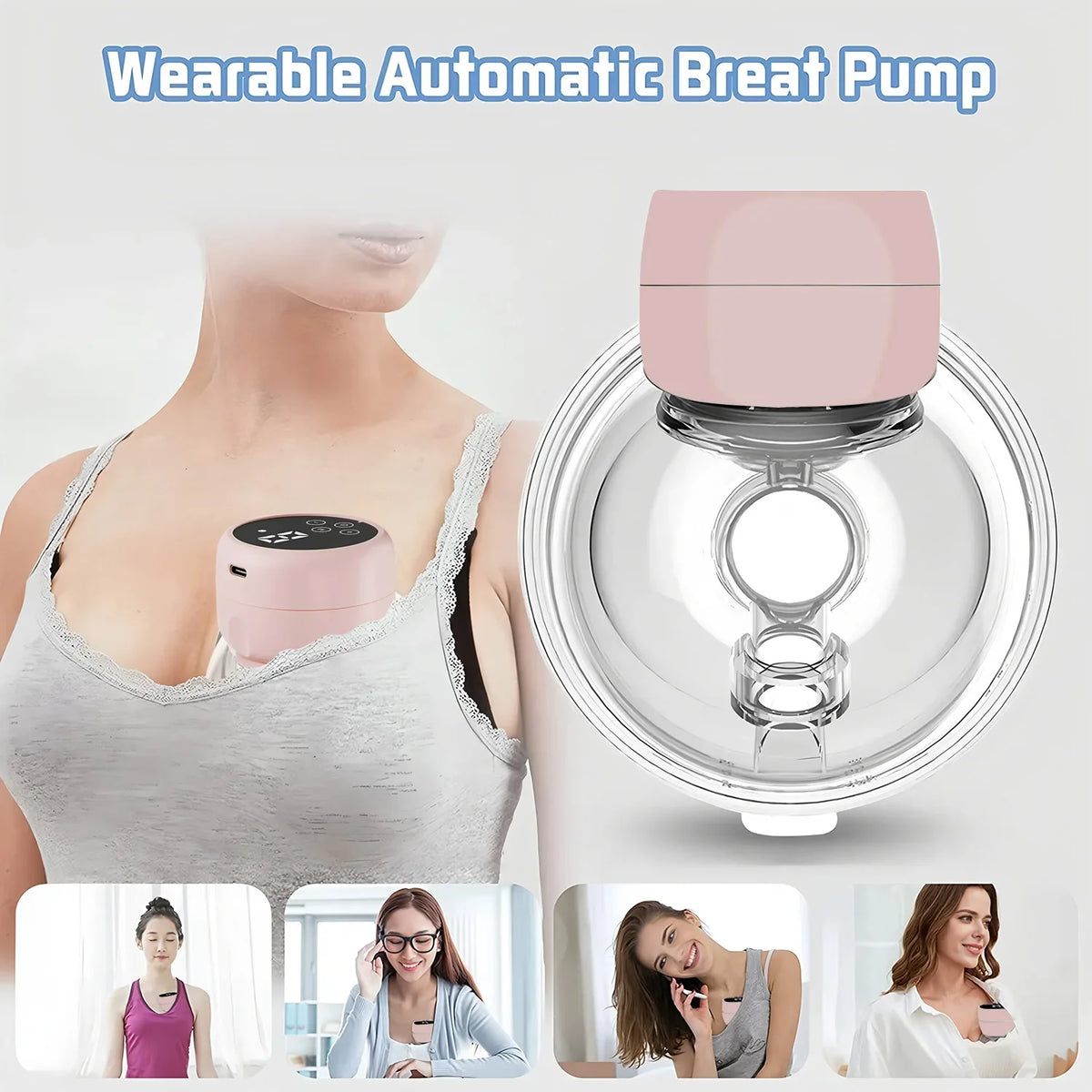 Smart Wearable Breast Pump - Household Electric Comfort Milk Collector with LED Display for Nursing Moms Electric Breast Pump